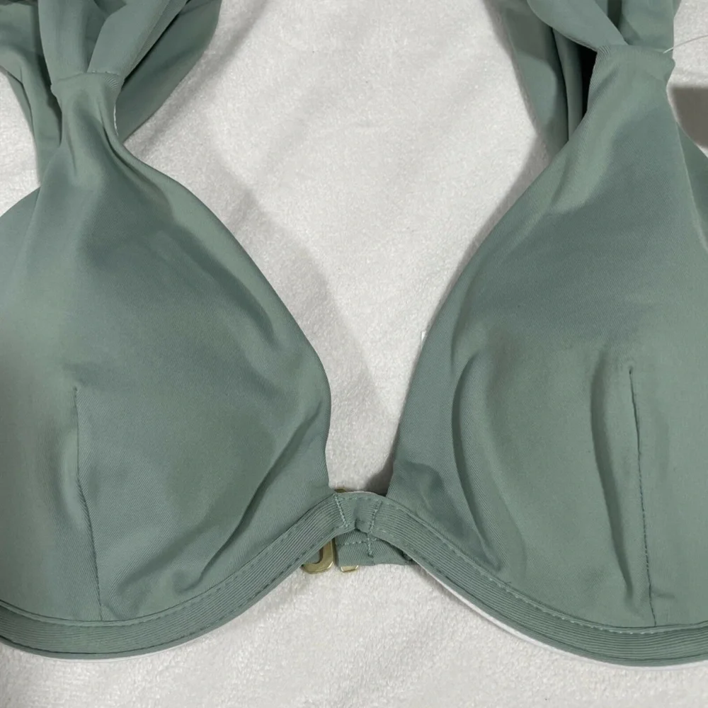 NEW $110 WeWoreWhat [SZ Large ] Allie Wide Strap Underwire Bikini Top‎ Green